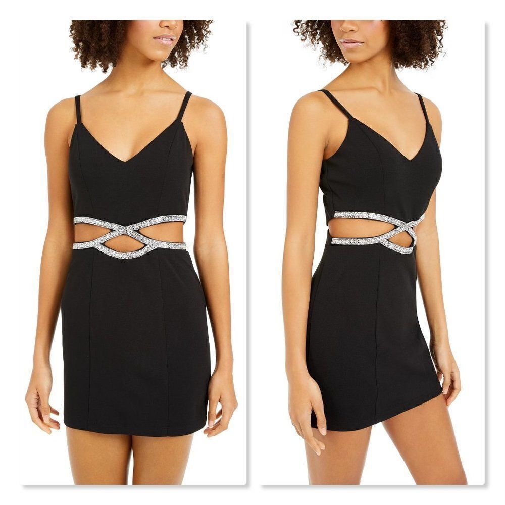 Speechless Juniors' Infinity-Waist Bodycon Dress size 13 in Black - NEW
